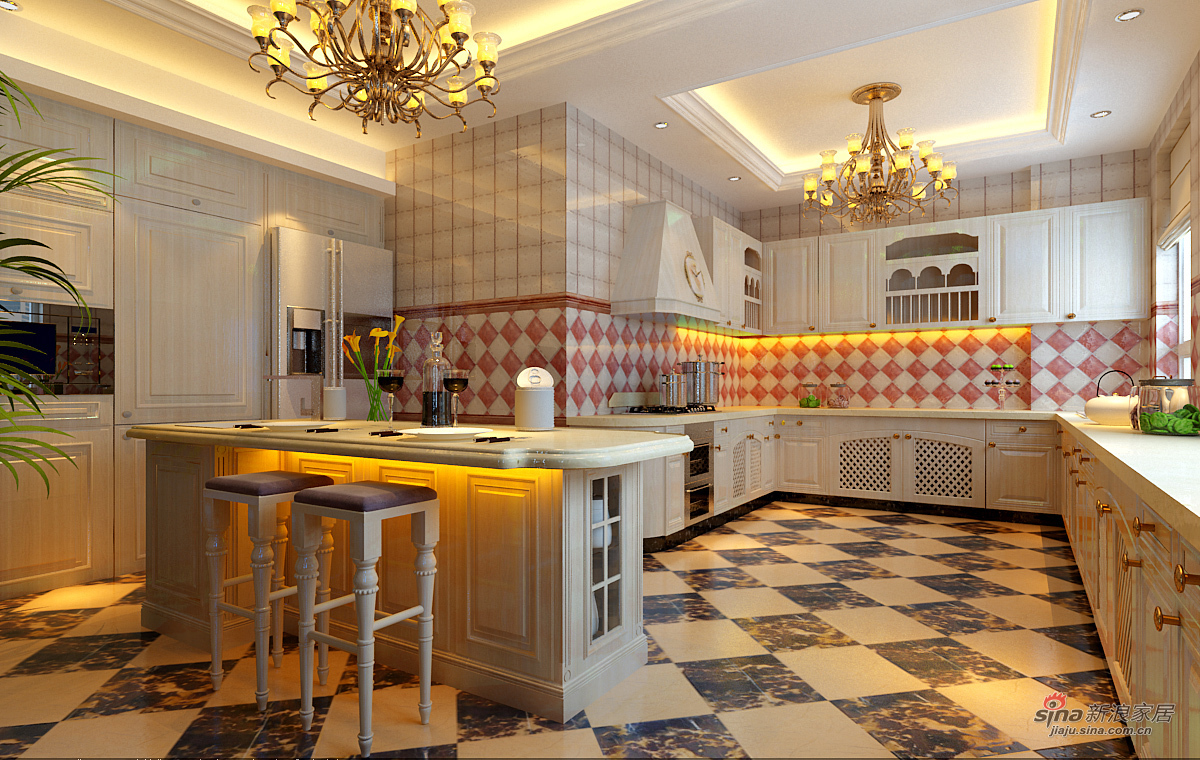 欧式 别墅 厨房图片来自用户2746953981在潮白河孔雀城豪华别墅29的