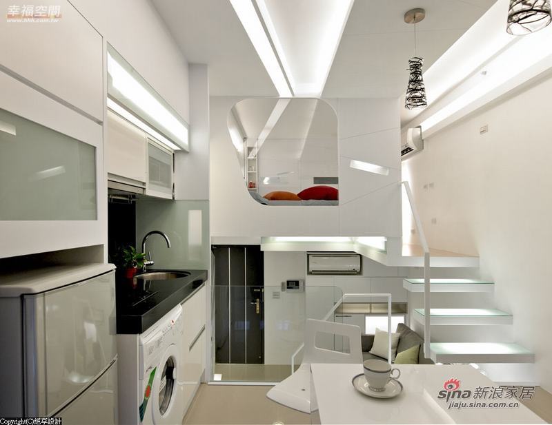 简约loft 厨房图片来自幸福空间在17平米现代简约小户型loft66的分享