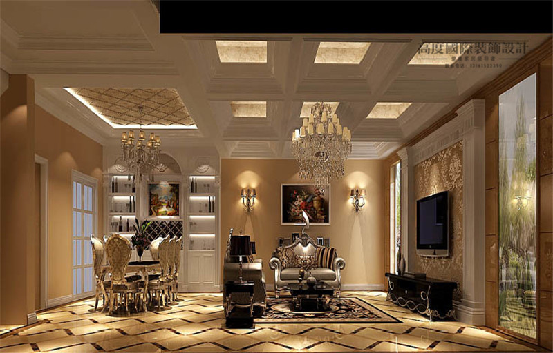 美式风格 别墅装修 装修样板间 室内设计 北京装修公 五室两厅 餐厅