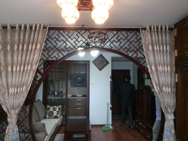 中式风格实创装饰2居室装修老房子翻新客厅