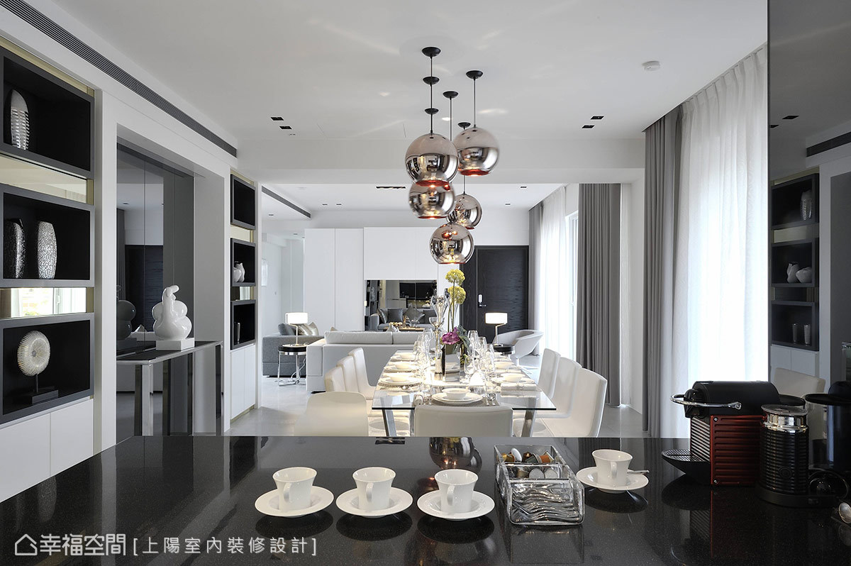 幸福空间高端设计台湾设计师现代风格餐厅装修效果_美