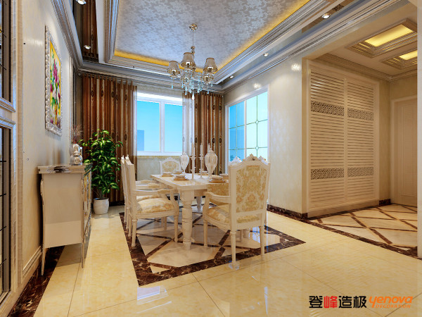 客厅以米黄色砖配深色的踢脚线,壁纸,灯,造型墙等等都是提升家的品味