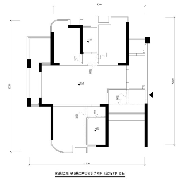 勤诚达22世 好易家 装饰 装修 设计 详细尺寸 户型图 原始结构图 简约