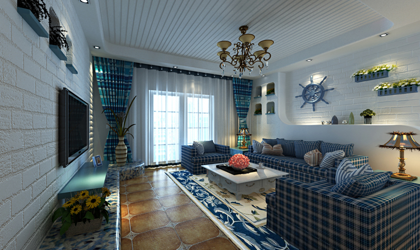 地中海 装饰公司 客厅图片来自青岛威廉装饰在鼎世华府地中海风格设计