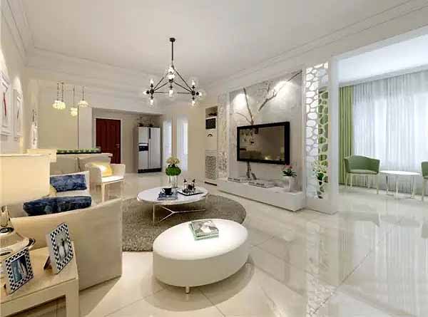 简约 三居 客厅图片来自上海潮心装潢设计有限公司在117平三室两厅