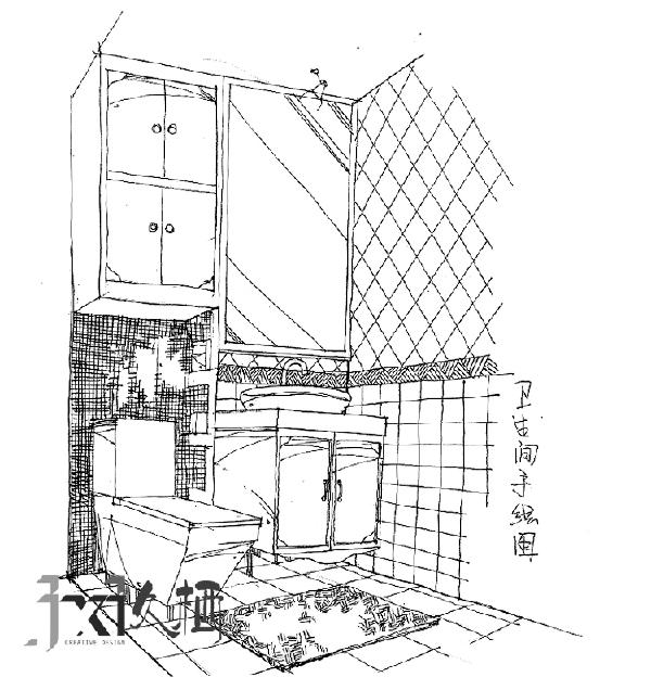 卫生间手绘表现图