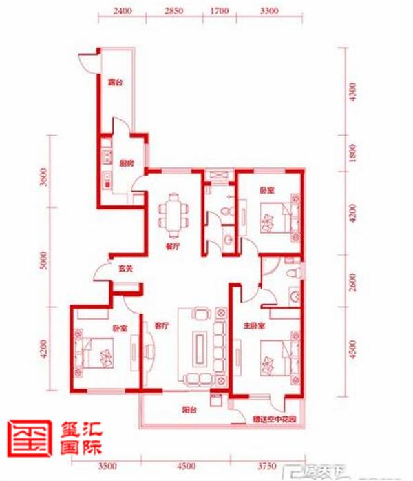 中式 三居 玺汇国际 石家庄装修 户型图图片来自河北玺汇国际装饰公司