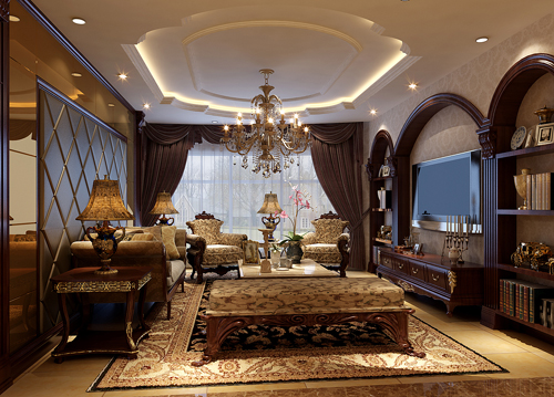 欧式 古典 三居 大平层 客厅图片来自居然元洲装饰小杨在韵味180平