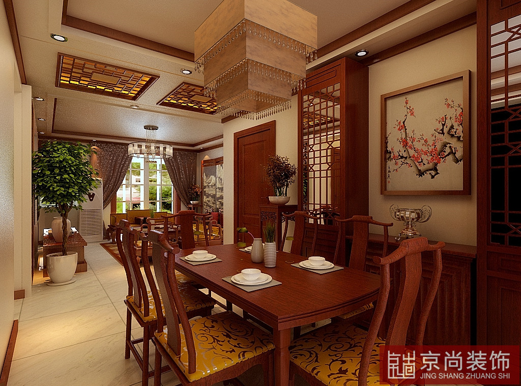 中式风格的代表是中国明清古典传统家具及中式园林建筑,色彩的设计