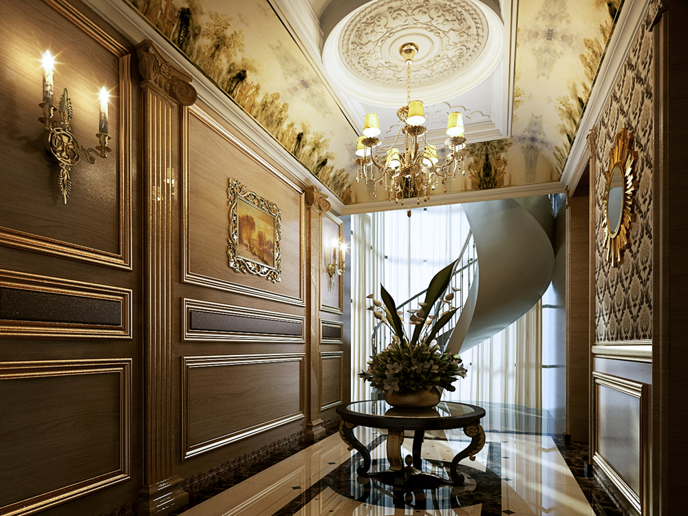 保利叶上海400平别墅项目装修欧式古典风格设计,上海腾龙别墅设计作品