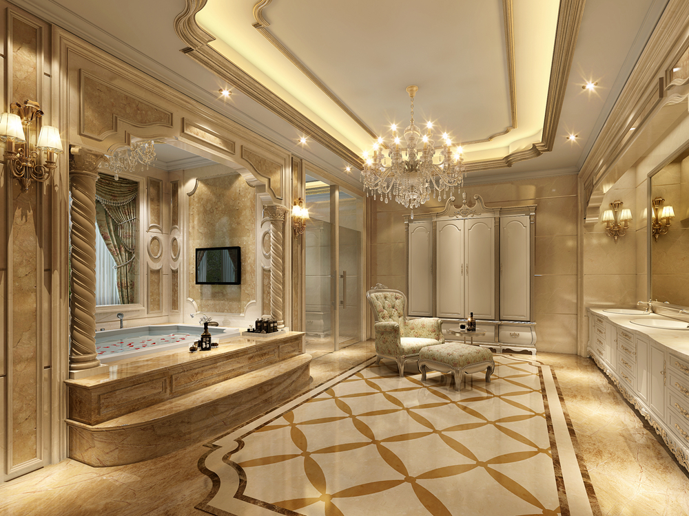 欧式古典 别墅设计师 腾龙设计 卫生间图片来自孔继民在800平别墅欧式