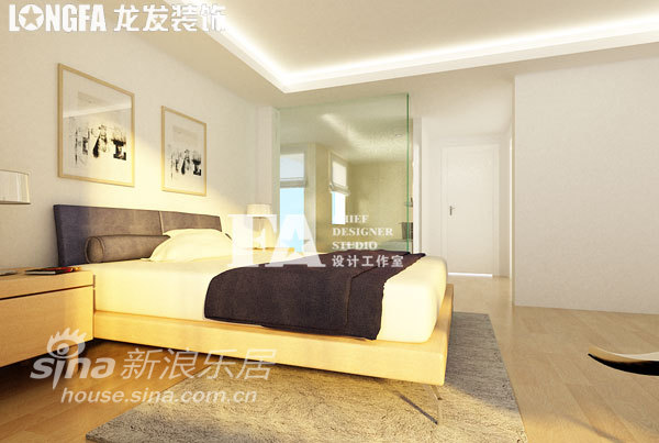 简约 别墅 卧室图片来自用户2558728947在公司总裁自建520平 极简中的奢华21的分享