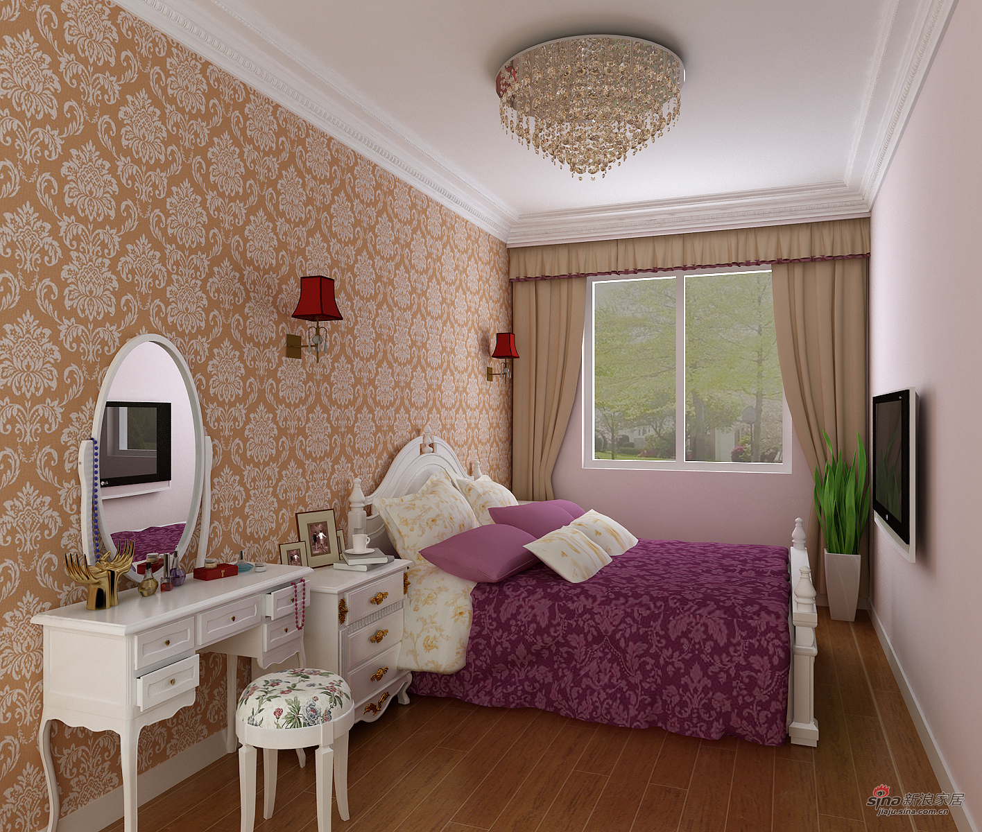 欧式 一居 卧室图片来自用户2746953981在65平迷你空间里的浪漫欧式设计10的分享
