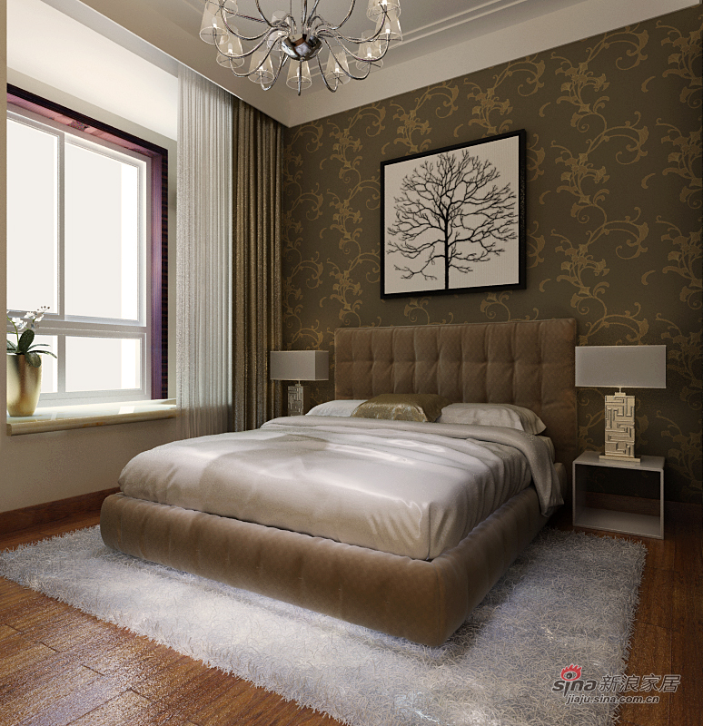 简约 三居 卧室图片来自用户2737786973在曼哈顿127平三室两厅新古典风格59的分享