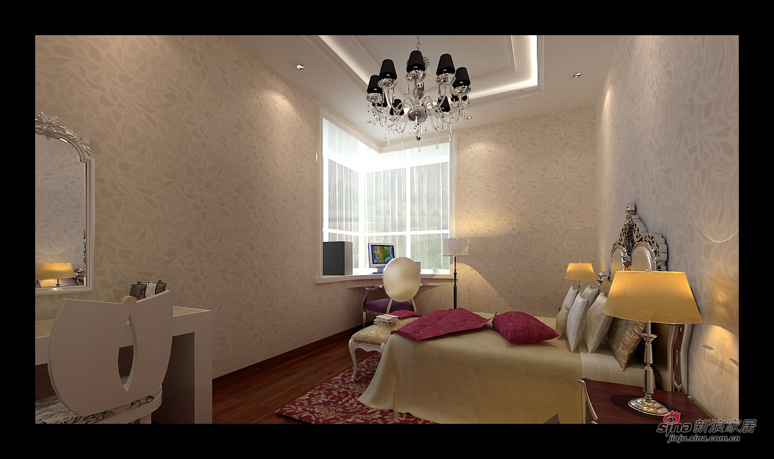 欧式 二居 卧室图片来自用户2772856065在欧式风格设计28的分享