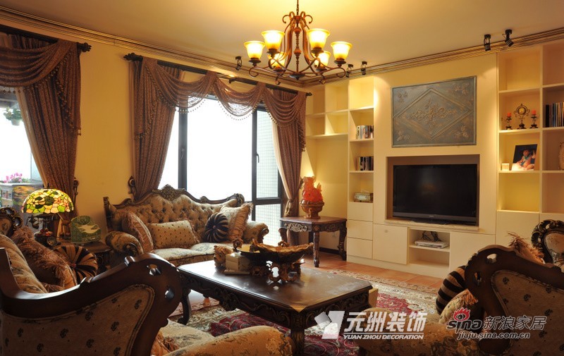 田园 三居 客厅图片来自用户2737946093在北京白领 三居室美式乡村田园82的分享
