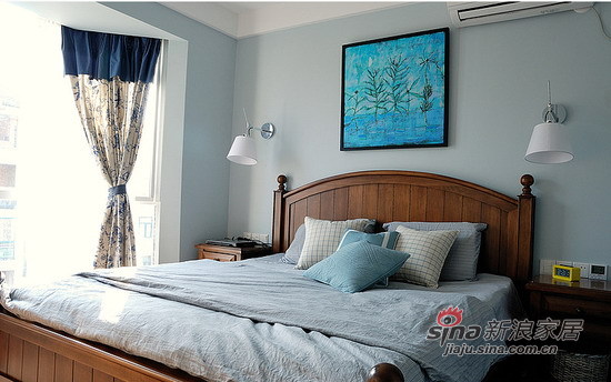 简约 三居 卧室图片来自用户2738820801在实景8万装120平简约清爽蓝色海之家72的分享