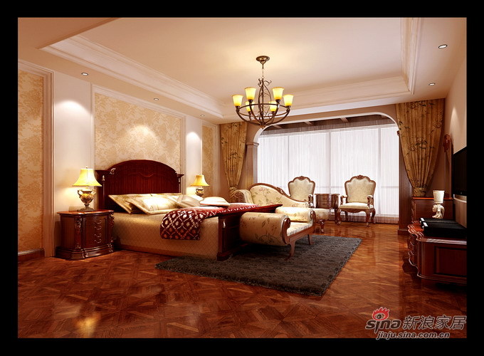 欧式 三居 卧室图片来自用户2746948411在9.4万搭建160平皇朝宫殿31的分享