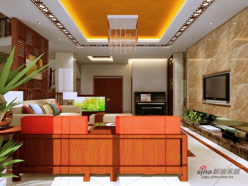 中式 别墅 客厅图片来自wulijuan_16在300平米现代中式50的分享