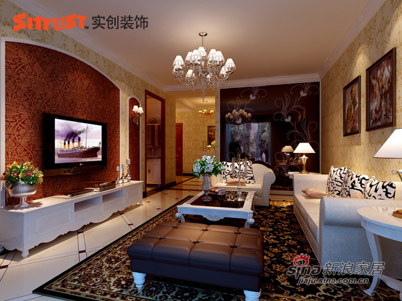 欧式 二居 客厅图片来自用户2557013183在简欧风格打造多样风情郦湖小区92的分享