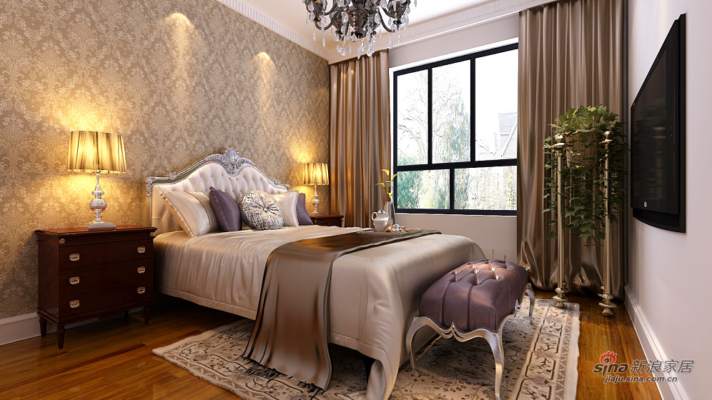新古典 三居 卧室图片来自用户1907664341在新古典风格40的分享