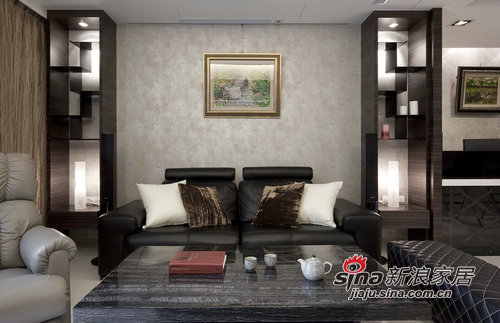 简约 一居 客厅图片来自用户2737759857在5万改造61㎡黑白简约1居室10的分享