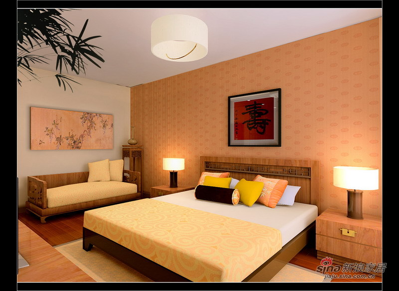 中式 四居 卧室图片来自用户1907661335在中式风格效果图19的分享