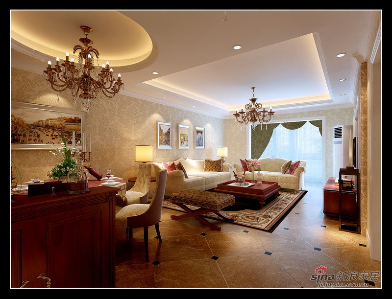 欧式 三居 客厅图片来自用户2757317061在108平奢华欧式风新古典3居58的分享