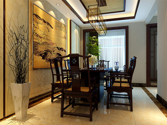 中式 三居 餐厅图片来自用户1907662981在中式风格北苑福熙大道125平三居室26的分享