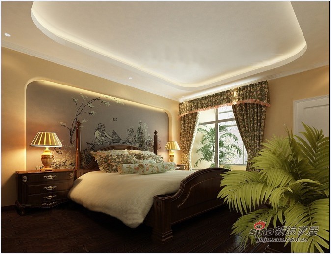 地中海 三居 卧室图片来自用户2756243717在115㎡暖色系缔造优雅的三居室！65的分享