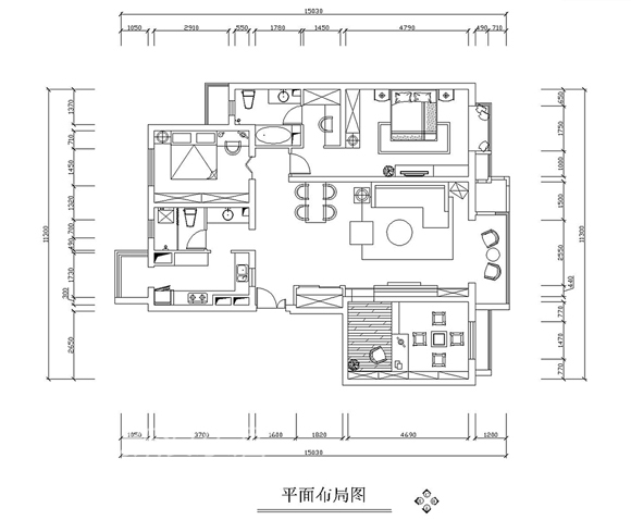 中式 三居 户型图图片来自wulijuan_16在简约干净的现代中式混搭风格67的分享