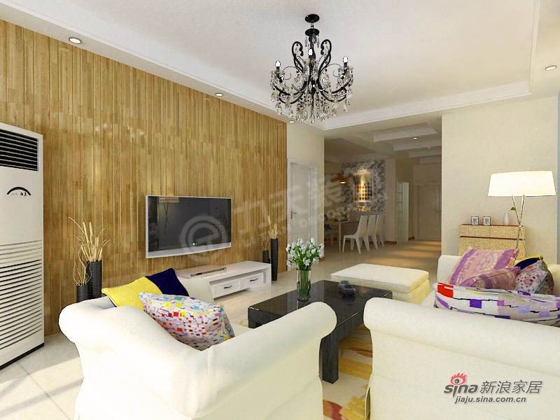 简约 二居 客厅图片来自阳光力天装饰在天津大都会-2室2厅2卫-现代风格11的分享