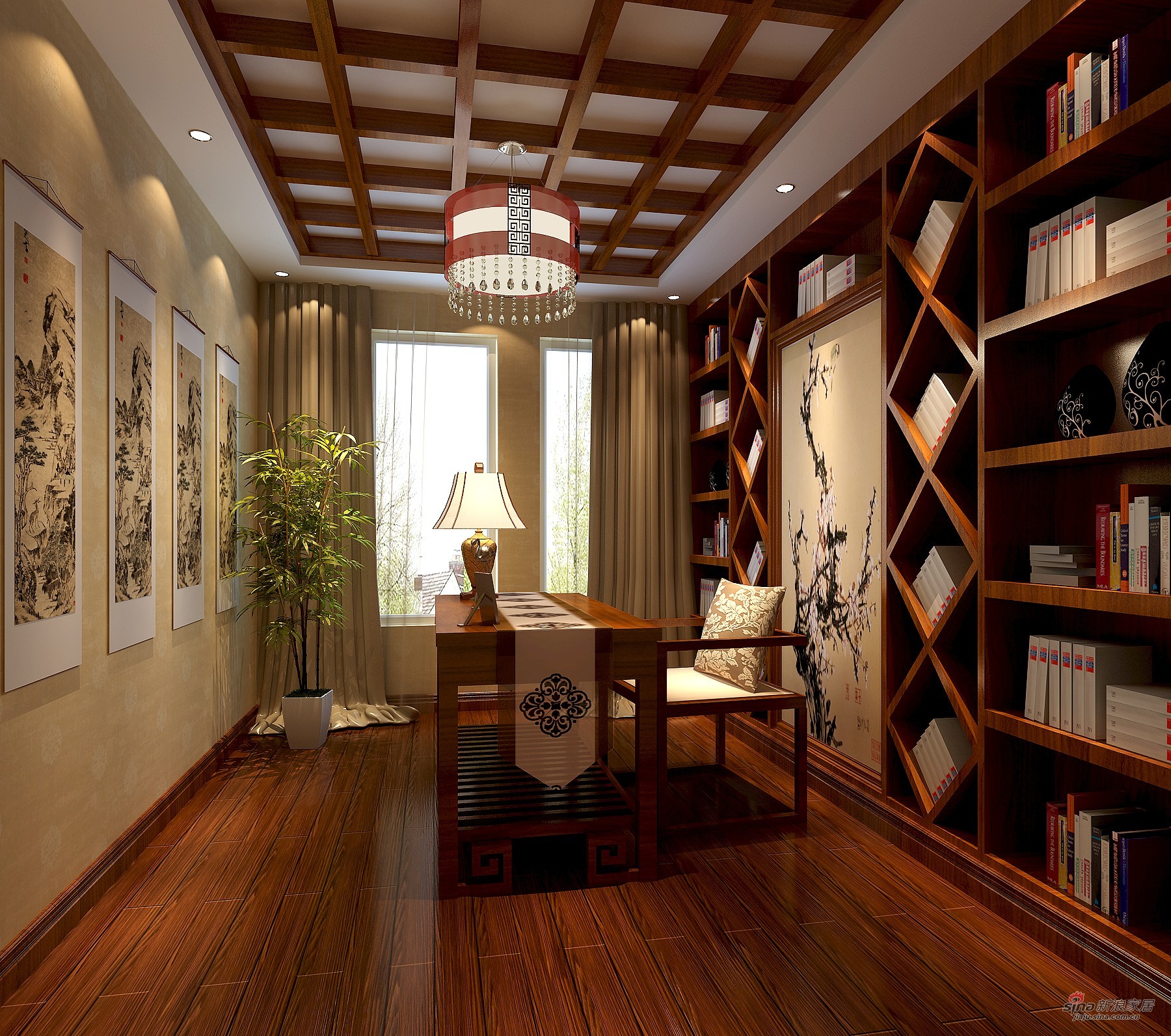 中式 别墅 书房图片来自用户1907661335在中式也能很高调72的分享