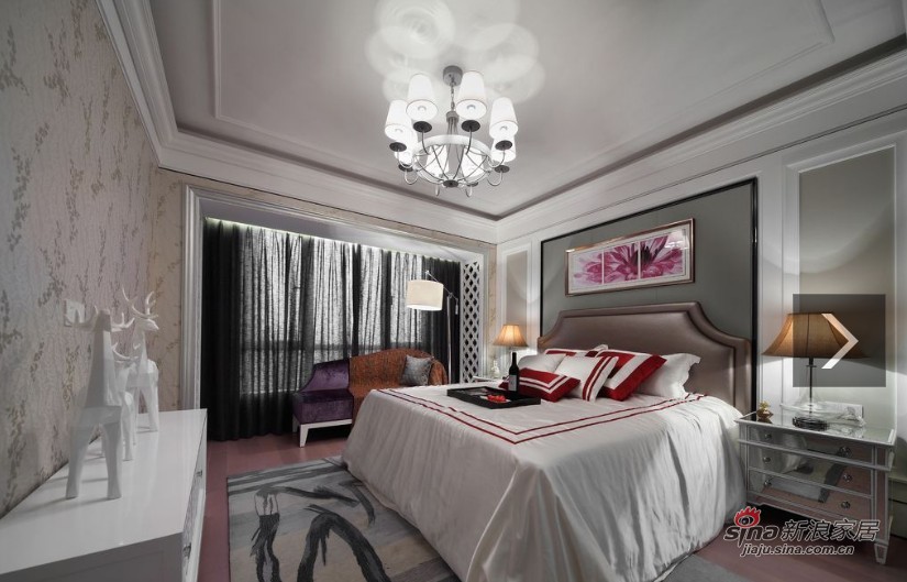 欧式 三居 卧室图片来自家装大管家在【高清】15万打造99平奢华简欧空间19的分享