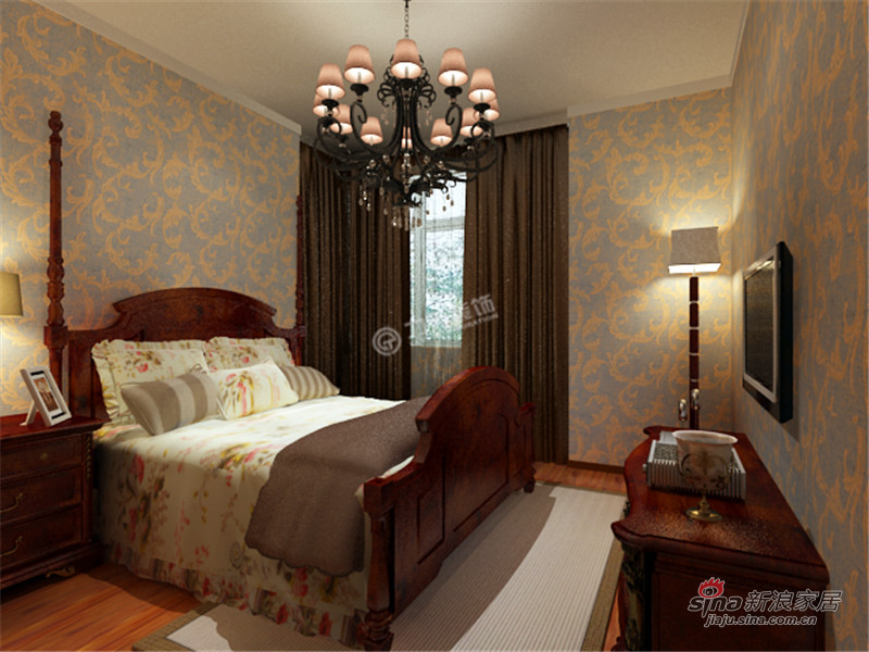 混搭 二居 卧室图片来自阳光力天装饰在雅仕兰庭96㎡-两室两厅一卫一厨-混搭风格98的分享