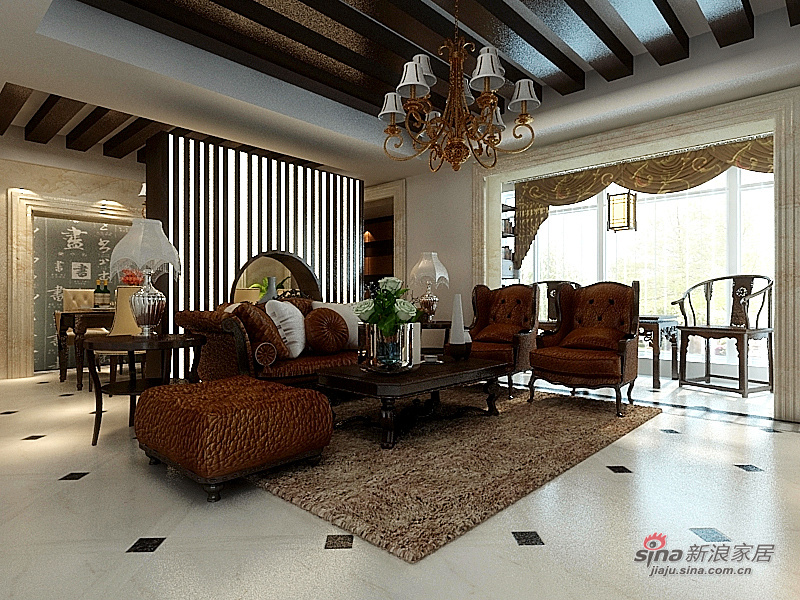 中式 四居 客厅图片来自用户1907659705在8万打造新中式古朴之家70的分享