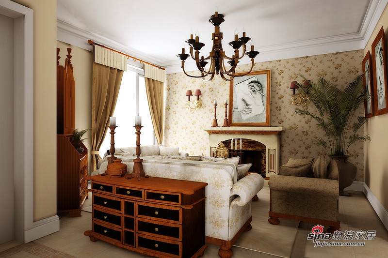 混搭 别墅 客厅图片来自用户1907655435在欧式古典风情混搭245平别墅35的分享