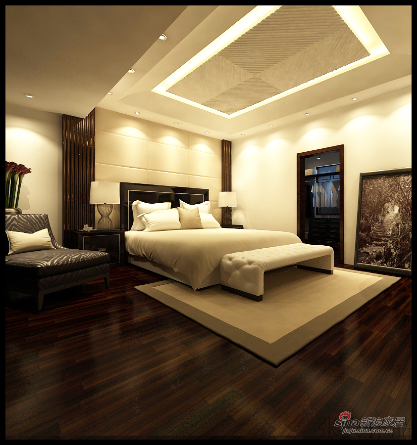 中式 四居 卧室图片来自用户1907661335在【多图】260平中海龙湾新中式67的分享