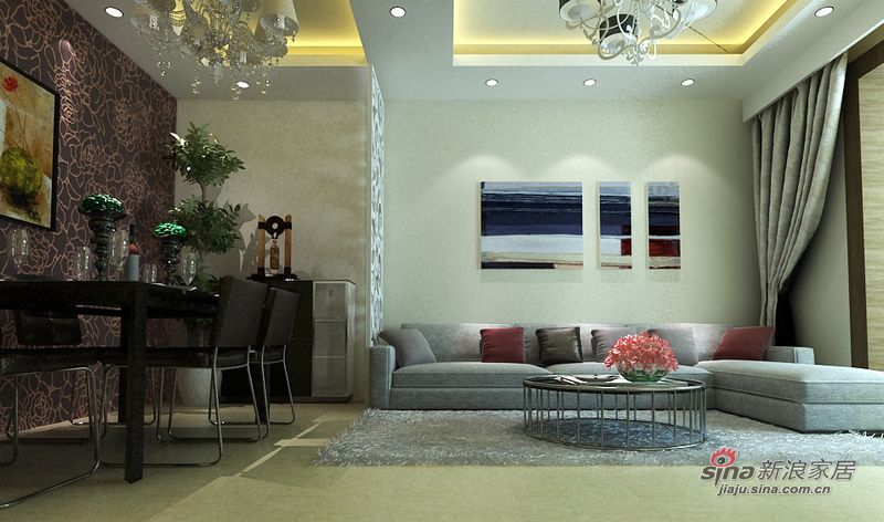 现代 三居 客厅图片来自城市人家犀犀在140平米现代简约70的分享