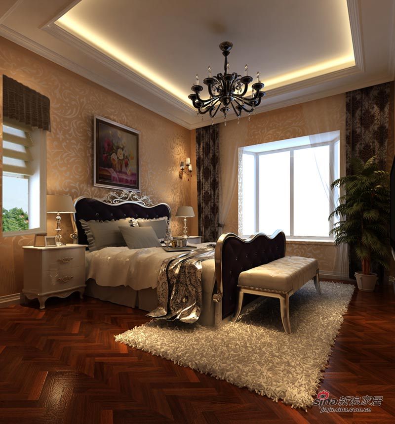欧式 别墅 卧室图片来自用户2557013183在490㎡珠江·壹千栋简欧奢华设计风格案例22的分享