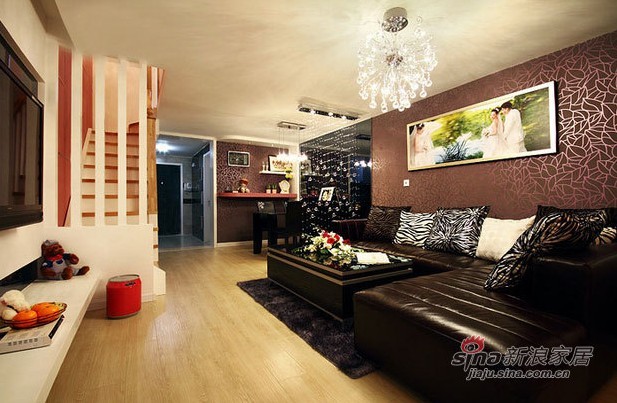 简约 一居 客厅图片来自用户2738093703在小两口打造50平方混搭温馨loft56的分享