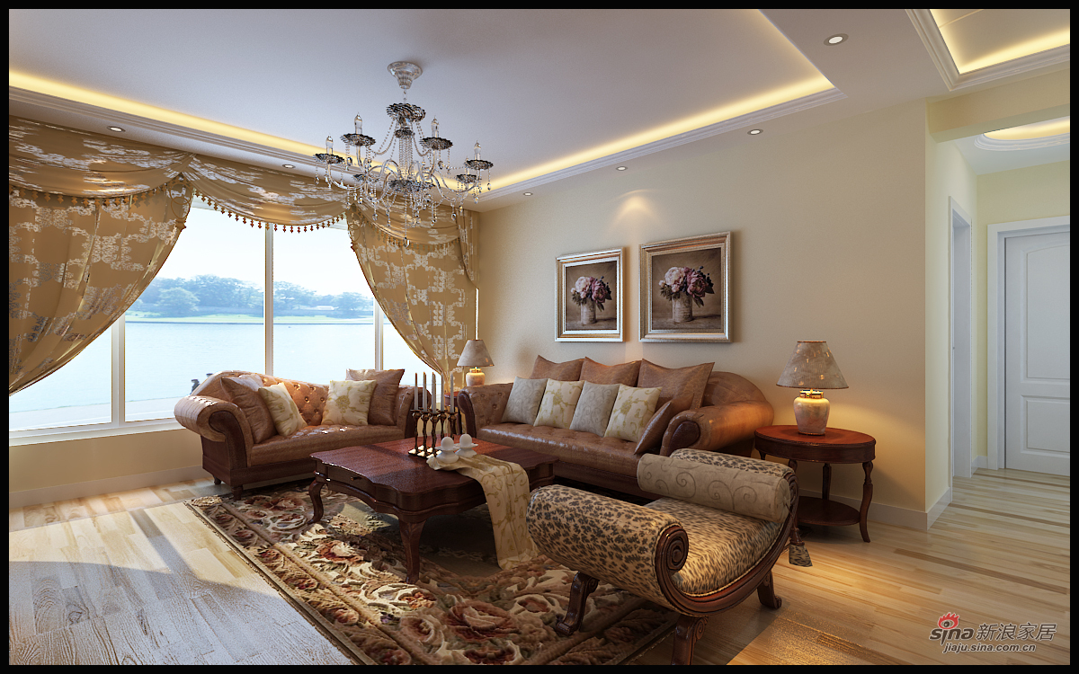 欧式 三居 客厅图片来自用户2746869241在青岛实创装饰12万打造良辰美景150㎡简欧风78的分享