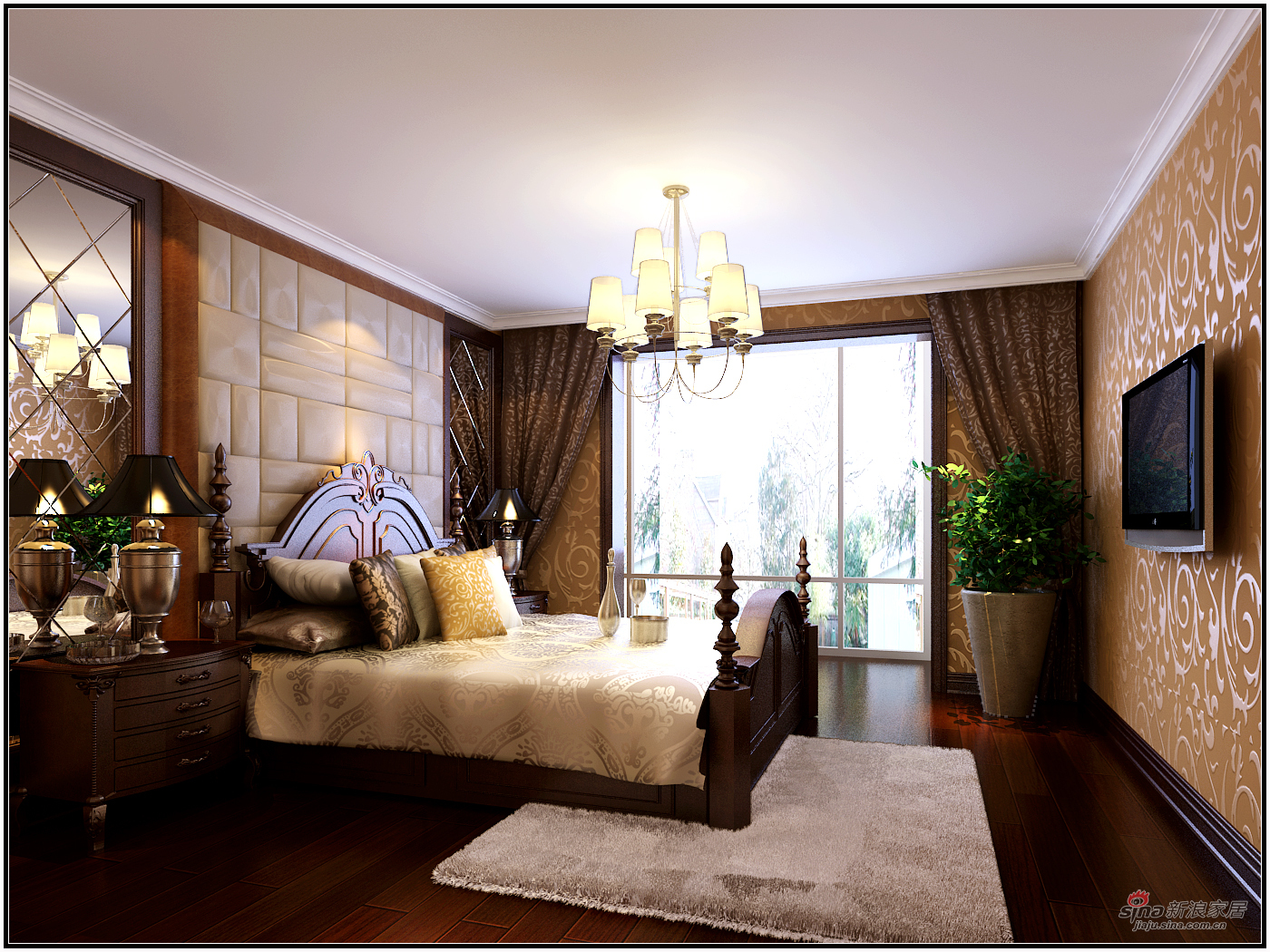 美式 复式 卧室图片来自用户1907686233在【高清】180平米奢华欧美风41的分享