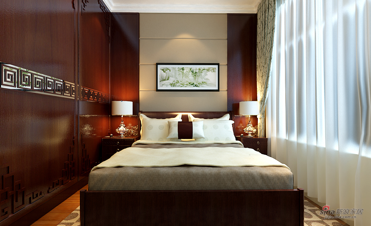 中式 四居 卧室 白领图片来自用户1907661335在170平中式风格打造万锦江城四居室89的分享