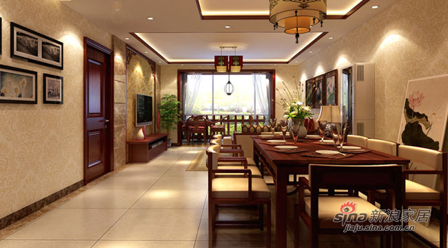 中式 四居 餐厅图片来自用户1907659705在4居220平中式传统文化的审美意蕴50的分享