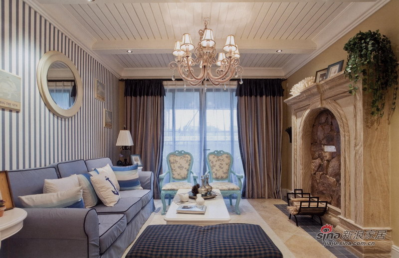 地中海 三居 客厅图片来自用户2756243717在甜蜜浪漫三居160平复古蓝色地中海风情41的分享