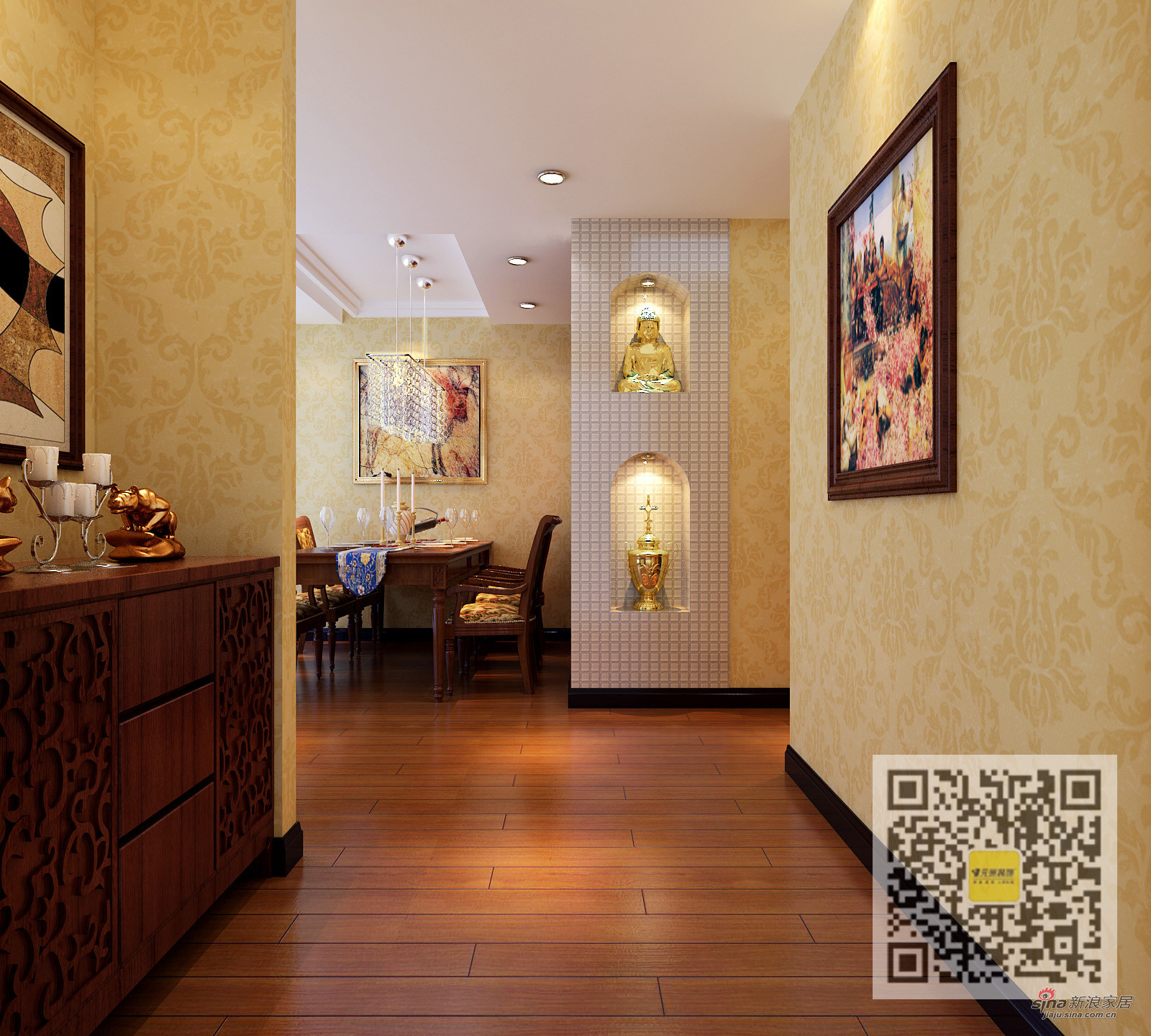 欧式 二居 玄关图片来自用户2746869241在雍和家园简欧风格两居室61的分享