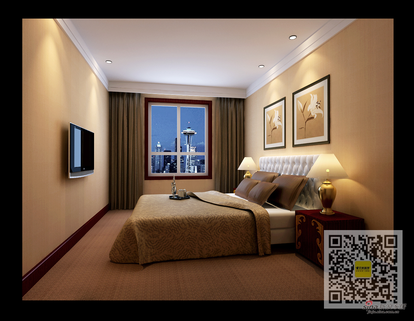 欧式 三居 卧室图片来自用户2746889121在佳苑桐城简欧风格三居室63的分享