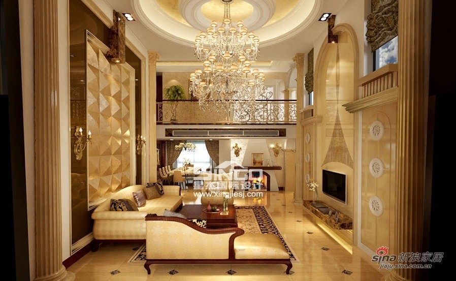 欧式 别墅 客厅图片来自用户2746889121在星杰国际设计60万装修300㎡ 欧式风格27的分享