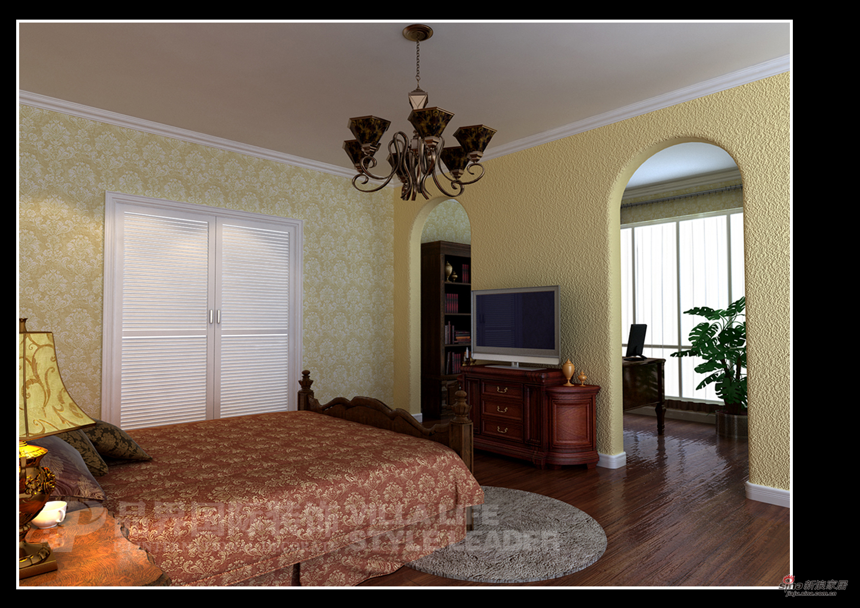 美式 三居 卧室图片来自用户1907685403在美式风格69的分享